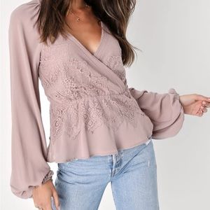 Lulu’s long Sleeve Peplum Top